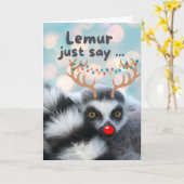 Weihnachts Niedlicher Ring Tail Lemur Pub Karte (Gelbe Blume)