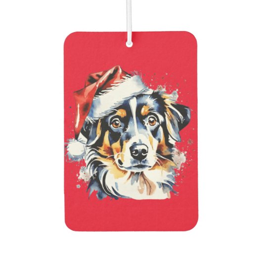 Weihnachts-niedlicher Welpe Autolufterfrischer (Vorderseite)