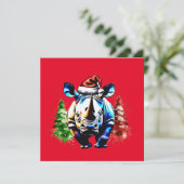 Weihnachts-niedlicher Welpe Einladung (Stehend Vorderseite)