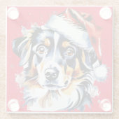 Weihnachts-niedlicher Welpe Glasuntersetzer (Rückseite)