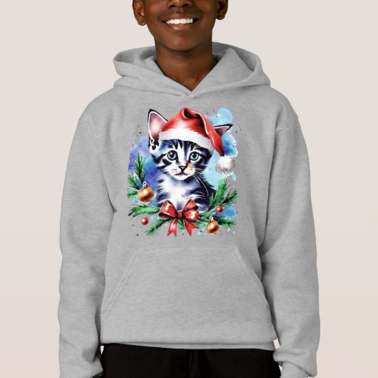 Weihnachts-niedlicher Welpe Hoodie (Vorderseite)