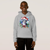 Weihnachts-niedlicher Welpe Hoodie (Vorne ganz)