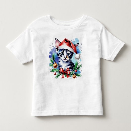 Weihnachts-niedlicher Welpe Kleinkind T-shirt (Vorderseite)