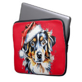 Weihnachts-niedlicher Welpe Laptopschutzhülle (Vorderseite Links)