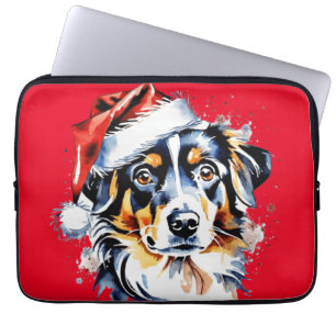 Weihnachts-niedlicher Welpe Laptopschutzhülle