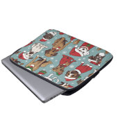 Weihnachts-niedlicher Welpe Laptopschutzhülle (Vorne Knopf)