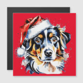 Weihnachts-niedlicher Welpe Magnetkarte (Vorne/Hinten)