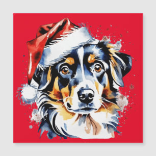 Weihnachts-niedlicher Welpe Magnetkarte