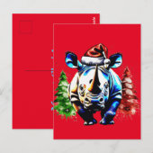 Weihnachts-niedlicher Welpe Postkarte (Vorne/Hinten)