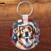 Weihnachts-niedlicher Welpe Schlüsselanhänger (Rückseite)