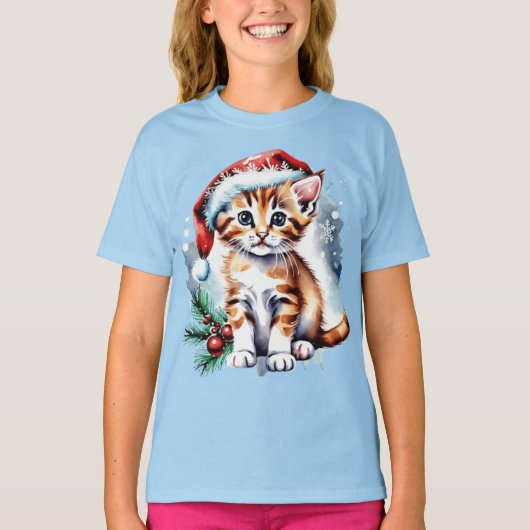 Weihnachts-niedlicher Welpe T-Shirt (Vorderseite)