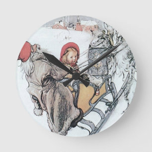 Weihnachts-Nisse und Kirsti Runde Wanduhr