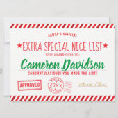 Weihnachts-Nizza-Liste des Weihnachtsmanns Einladung (Vorderseite)