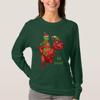 Weihnachts"noch frecher" Elf, T-Rex Dinosaurier T-Shirt