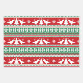 Weihnachts Nordic Fair Isle Dinosaurier Sweater Geschenkpapier Set (Vorderseite 3)
