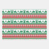 Weihnachts Nordic Fair Isle Dinosaurier Sweater Geschenkpapier Set (Vorderseite)