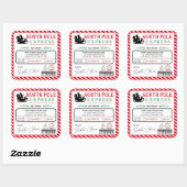 Weihnachts-Nordpol-Express-Adresse Versand Quadratischer Aufkleber (Blatt)