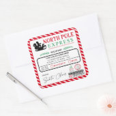 Weihnachts-Nordpol-Express-Adresse Versand Quadratischer Aufkleber (Umschlag)