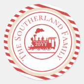 Weihnachts-Nordpol-Express-Bahn Personalisiert Runder Aufkleber (Vorderseite)