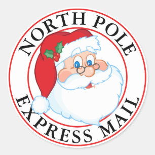 Weihnachts-Nordpol-Express-Mail-Santa Runder Aufkleber