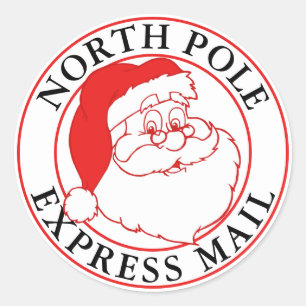 Weihnachts-Nordpol-Express-Mail-Santa Runder Aufkleber