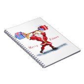 Weihnachts-Notebook Bodybuilder Santa mit Geschenk Notizblock (Rechte Seite)