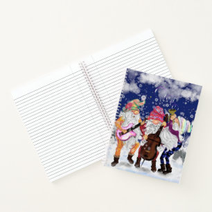 Weihnachts-Notebook Happy Gnomes Music Band Notizblock