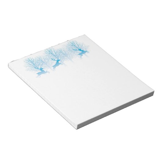 Weihnachts Notepad Blue Deer Notizblock (angewinkelt)