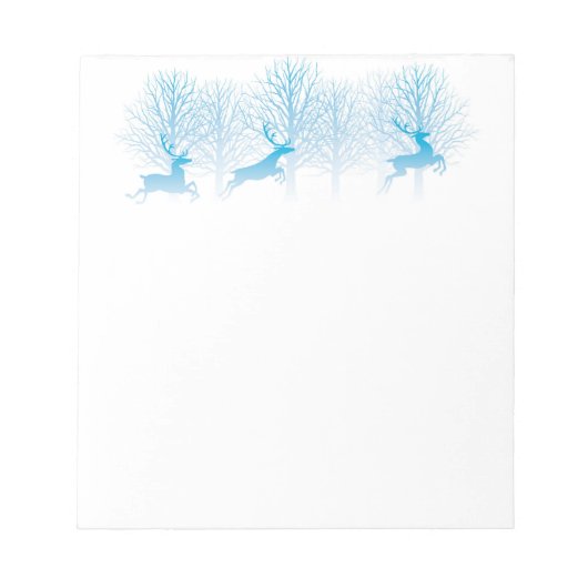 Weihnachts Notepad Blue Deer Notizblock (Vorderseite)