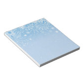 Weihnachts Notepad Blue Snowflakes Notizblock (angewinkelt)