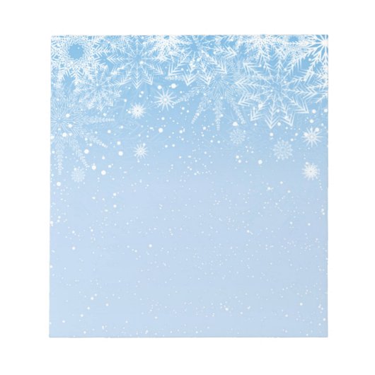 Weihnachts Notepad Blue Snowflakes Notizblock (Vorderseite)