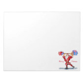 Weihnachts Notepad Bodybuilder Santa mit Geschenks Notizblock (Vorderseite)