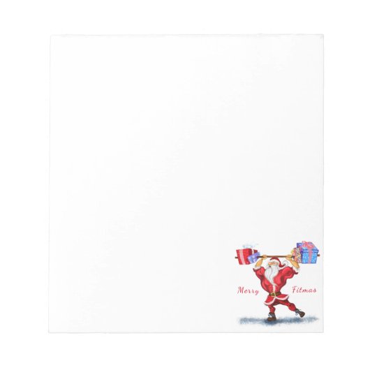Weihnachts Notepad Bodybuilder Weihnachtsmann mit Notizblock (Vorderseite)