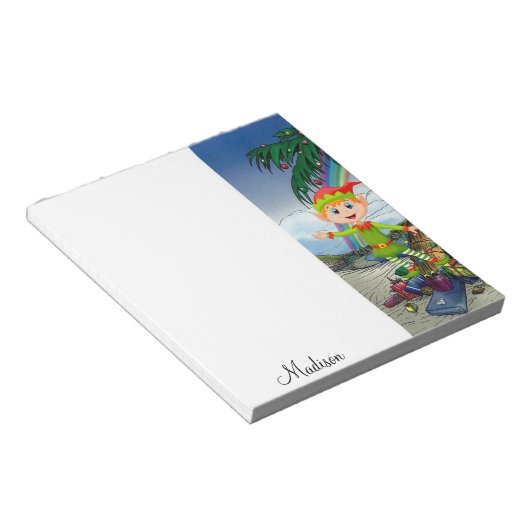 Weihnachts Notepad Elf Beach Notizblock (angewinkelt)