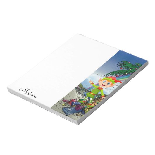 Weihnachts Notepad Elf Beach Notizblock (Rotiert)