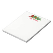 Weihnachts Notepad-Holly Bough/Kardinal Notizblock (Rotiert)