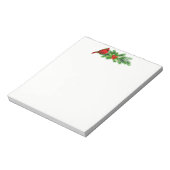 Weihnachts Notepad-Holly Bough/Kardinal Notizblock (Rotiert)