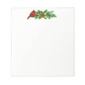 Weihnachts Notepad-Holly Bough/Kardinal Notizblock (Vorderseite)