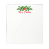 Weihnachts Notepad-Holly Bough Notizblock (Vorderseite)