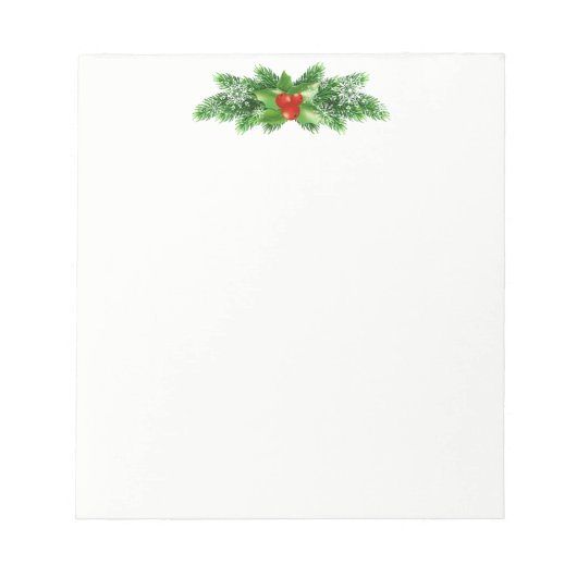 Weihnachts Notepad-Holly Bough Notizblock (Vorderseite)