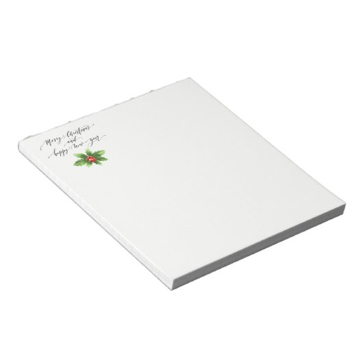 Weihnachts Notepad-Holly Notepad Notizblock (angewinkelt)