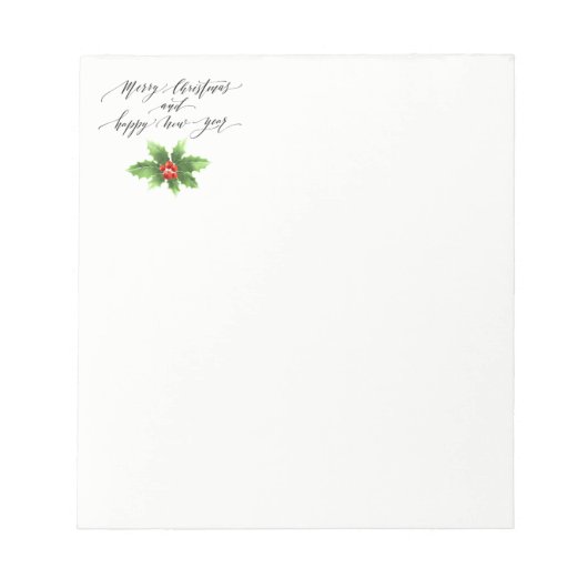 Weihnachts Notepad-Holly Notepad Notizblock (Vorderseite)