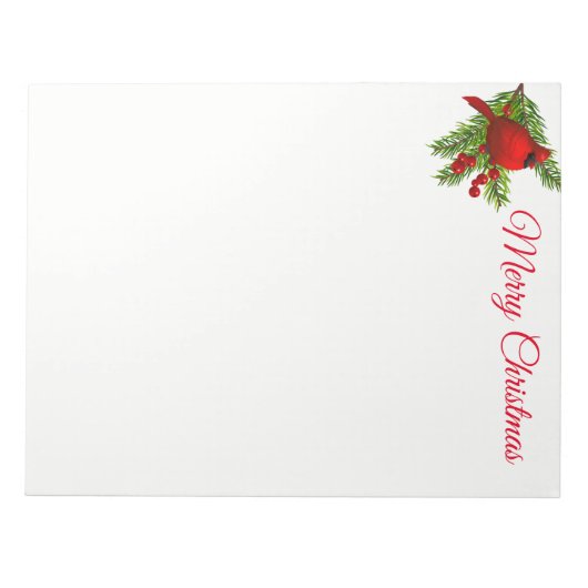 Weihnachts-Notepad-Roter Kardinal Notizblock (Vorderseite)