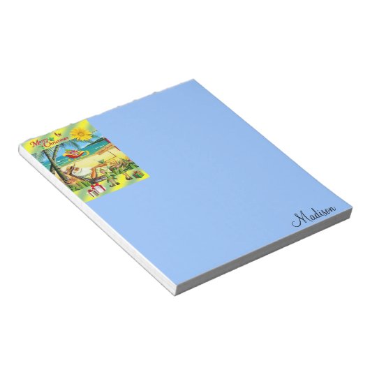Weihnachts Notepad Santa am Strand Notizblock (angewinkelt)