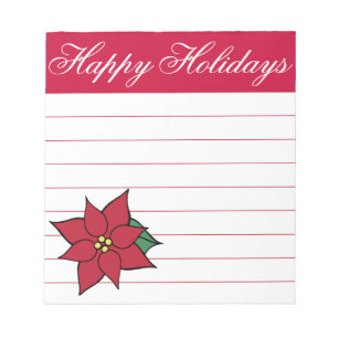 Weihnachts-Notizblock mit Poinsettie Notizblock