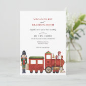 Weihnachts-Nusscracker mit Hochzeitsfest Save The Date (Stehend Vorderseite)