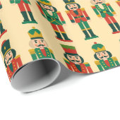 Weihnachts-Nussknacker auf Licht Geschenkpapier (Rolleneckpunkt)