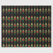 Weihnachts-Nussknacker auf Schwarz Geschenkpapier (Flach)