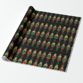 Weihnachts-Nussknacker auf Schwarz Geschenkpapier (Ungerollt)