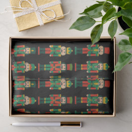 Weihnachts-Nussknacker auf Schwarz Seidenpapier